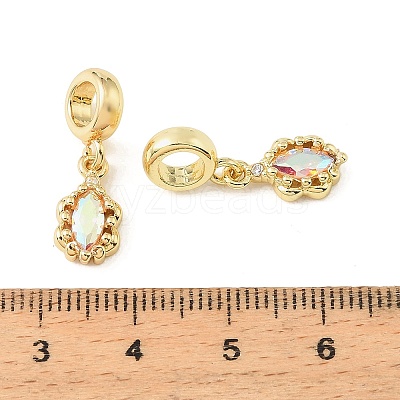Brass Micro Pave Clear Cubic Zirconia European Dangle Charms CU-CBA9CBD-10G-1