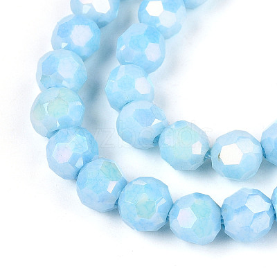 Anti-Tarnish Electroplate Glass Beads Strands EGLA-T021-6mm-15-01-1