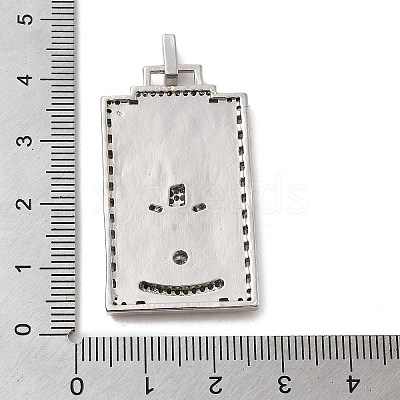 Brass Micro Pave Cubic Zirconia Pendants with Enamel KK-H458-01P-02-1