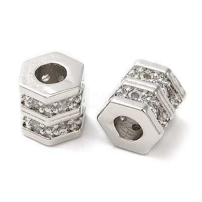 Rack Plating Brass Cubic Zirconia Beads KK-Z033-27P-1