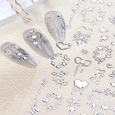 2Sheets 2 Colors Plastic Nail Art Stickers MRMJ-LP0002-08-1