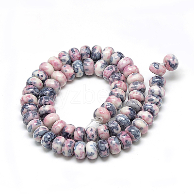 Synthetic Ocean White Jade Beads Strands LS-G-S257-5x10mm-10-1
