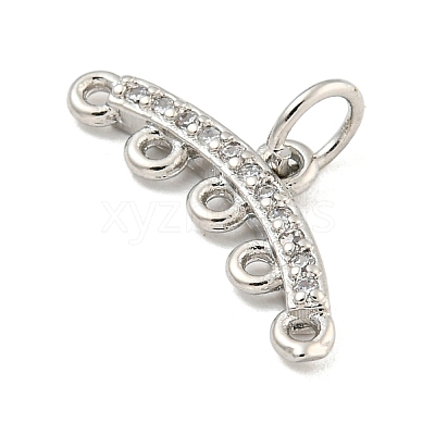 Brass Micro Pave Clear Cubic Zirconia Chandelier Component Links KK-NH0003-01P-1