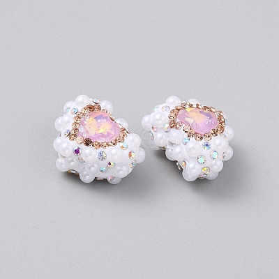 Polymer Clay Rhinestone with Crystal Beads FIND-WH0518-93E-1