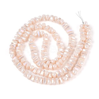 Electroplate Opaque Glass Beads Strands EGLA-N022-09A-C04-1