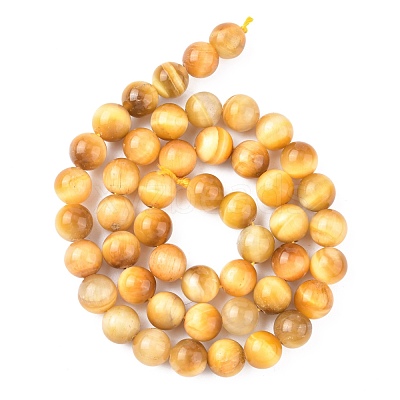 Natural Gold Tiger Eye Beads Strands G-G212-8mm-18-1