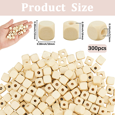 300Pcs UnDyed Natural Wood Beads WOOD-SP0001-63-1