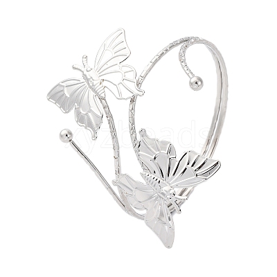 Butterfly Alloy Arm Cuff Bangles for Girl Women LS-AJEW-A063-01H-P-1