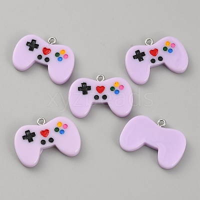 10Pcs Opaque Resin Pendants RESI-WH0035-46E-1
