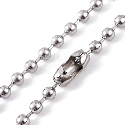 Non-Tarnish 304 Stainless Steel Ball Chain Necklaces for Women NJEW-G135-01D-P-1