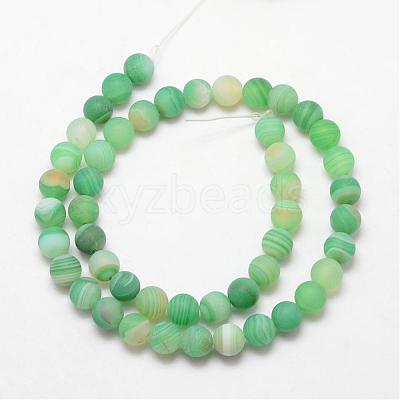 Natural Striped Agate/Banded Agate Bead Strands G-K166-12-8mm-01-1
