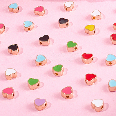 96Pcs 8 Colors Alloy Enamel Beads FIND-SC0015-37-1