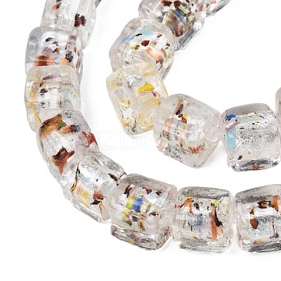Handmade Silver Foil Lampwork Beads FOIL-N004-01A-08-1