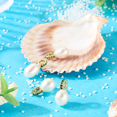 4Pcs Natural Cultured Freshwater Pearl Pendants PALLOY-TAC0177-1