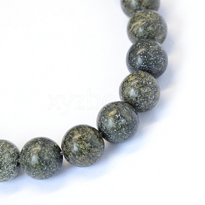 Natural Serpentine/Green Lace Stone Round Bead Strands G-E334-6mm-14-1