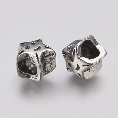 Ion Plating(IP) 304 Stainless Steel European Beads STAS-J022-080AS-1