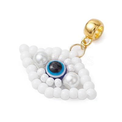Handmade Glass Seeds European Dangle Charms PALLOY-MZ00349-1