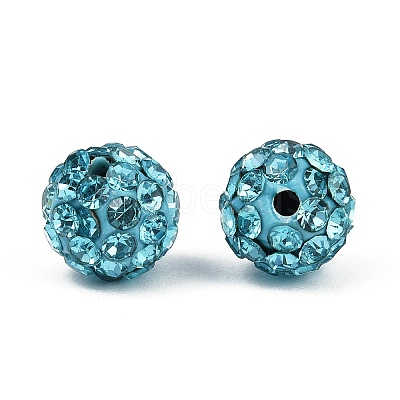 Polymer Clay Rhinestone Beads RB-H284-6MM-Half-202-1