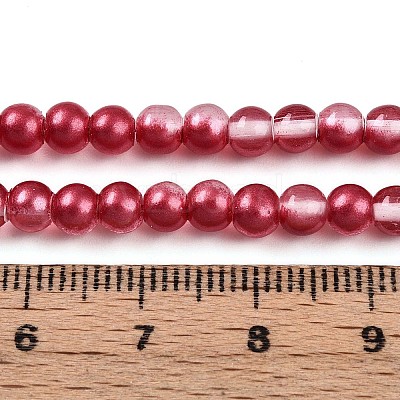 Baking Paint Transparent Glass Beads Strands DGLA-N011-4mm-06-1