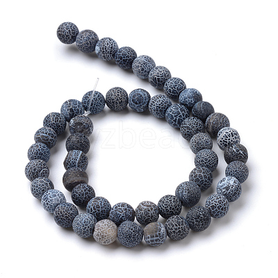 Natural Weathered Agate Beads Strands G-G589-8mm-07-1