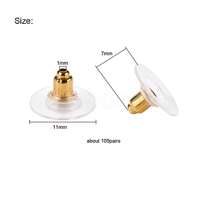 100 Pairs Brass Bullet Clutch Earring Backs KK-YW0001-32-1