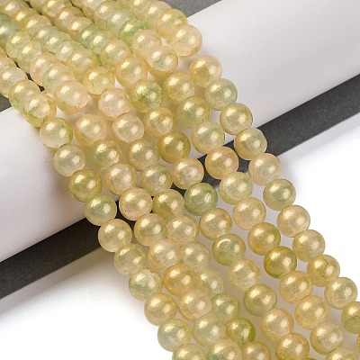 Baking Paint Crackle Glass Bead Strands DGLA-R053-04F-1