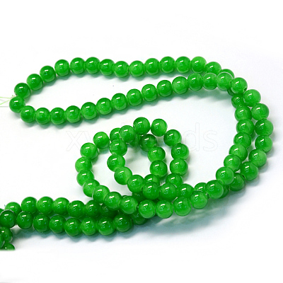 Baking Paint Imitation Jade Glass Round Bead Strands X-DGLA-Q021-6mm-10-1