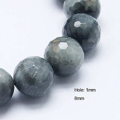 Natural Hawk's Eye Beads Strands G-G213-8mm-12-1