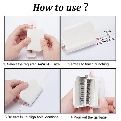 Mini Plastic 6-Hole Punch AJEW-WH0083-64A-1