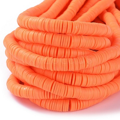 Flat Round Handmade Polymer Clay Beads CLAY-R067-8.0mm-12-1