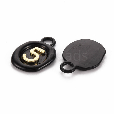 Spray Painted Alloy Pendants PALLOY-Q433-035B-RS-1