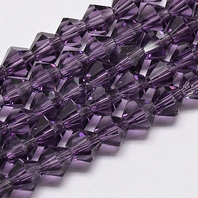 Imitate Austrian Crystal Bicone Glass Beads Strands GLAA-F029-4x4mm-04-1