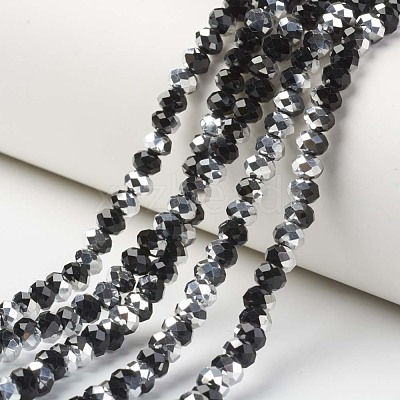 Electroplate Transparent Glass Beads Strands EGLA-A034-T8mm-M01-1