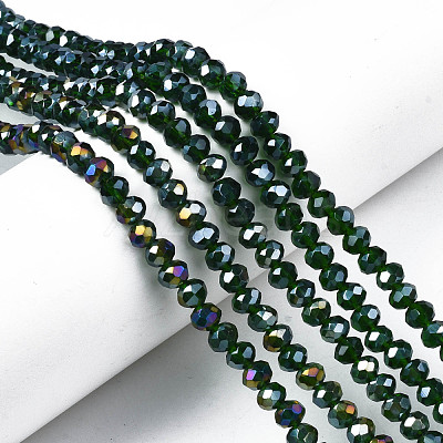 Electroplate Glass Beads Strands EGLA-A034-T6mm-B28-1