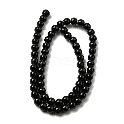 Natural Black Obsidian Beads Strands G-L632-A01-6mm-1
