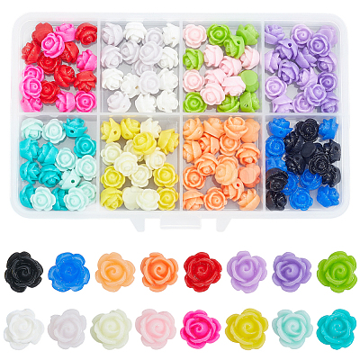 160Pcs 16 Colors Opaque Resin Beads CRES-SP0001-21-1