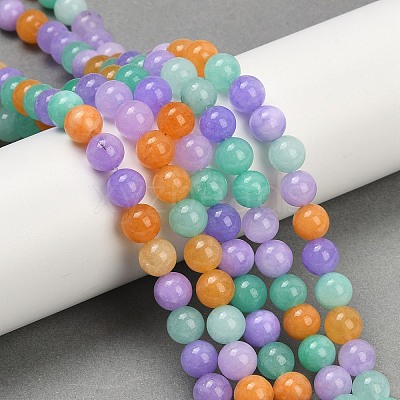 Natural Dyed White Jade Beads Strands X-G-NH0045-01A-1