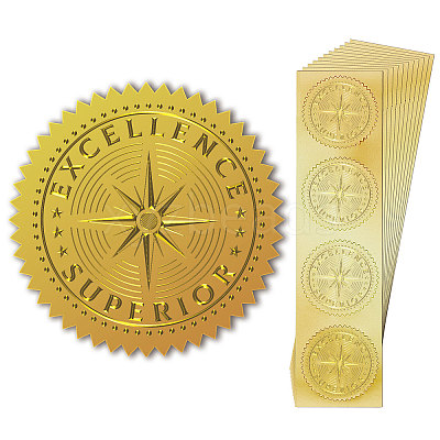 Self Adhesive Gold Foil Embossed Stickers DIY-WH0211-386-1
