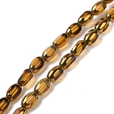 Electroplate Transparent Glass Beads Strands EGLA-Q127-A01-01E-1