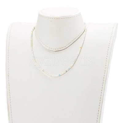 Rondelle Natural Morganite Beaded Necklaces NJEW-JN03404-01-1