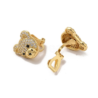 Rack Plating Brass Micro Pave Cubic Zirconia Clip-on Earring EJEW-C057-09G-1