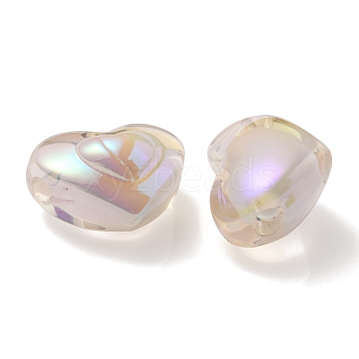 UV Plating Rainbow Iridescent Transparent Acrylic Beads OACR-C007-04B-1