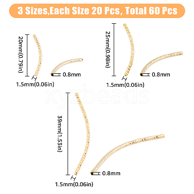 60Pcs 3 Style Brass Tube Beads KK-HY0001-90-1