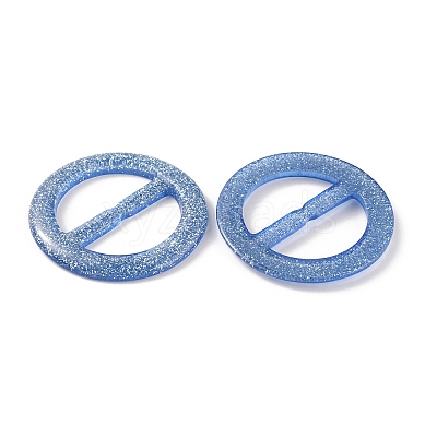 Flat Round Resin Buckle Clasps CRES-WH0013-15C-1