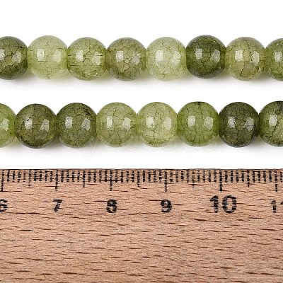Baking Paint Crackle Glass Beads Strands GLAA-Q106-03A-03-1