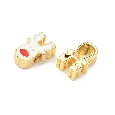 Christmas Brass Enamel Beads KK-I474-G14-1