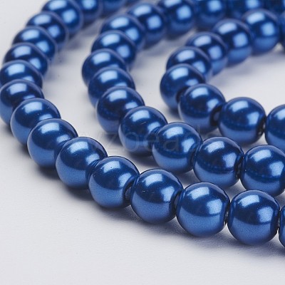 Eco-Friendly Dyed Glass Pearl Beads Strands HY-A008-6mm-RB081-1