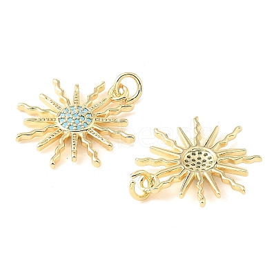 Brass Micro Pave Sky Blue Cubic Zirconia Pendants CU-CBA6938-04G-05-1