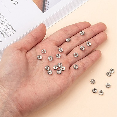 Iron Crystal Rhinestone Spacer Beads RB-A007-6MM-N-1