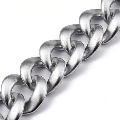 Handmade Spray Painted CCB Plastic Curb Chains AJEW-JB00737-03-1